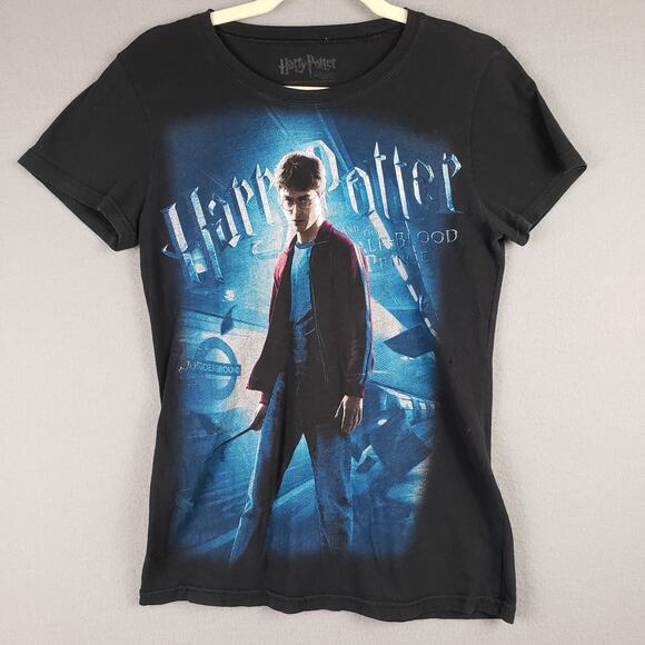 Harry Potter Half Blood Prince Big Picture Graphic Tee Black Movie Promo Size M - Picture 1 of 5